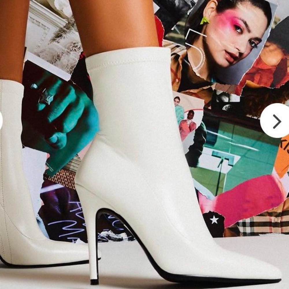 Public Desire White Patent Stiletto Heels